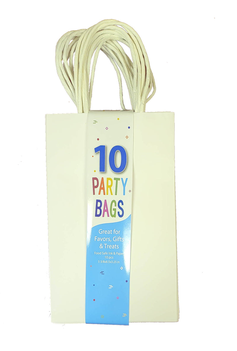 White Paper Party Gift Bags - 10 Pack - The Country Christmas Loft