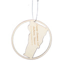 Round Wooden Vermont Ornament - The Country Christmas Loft