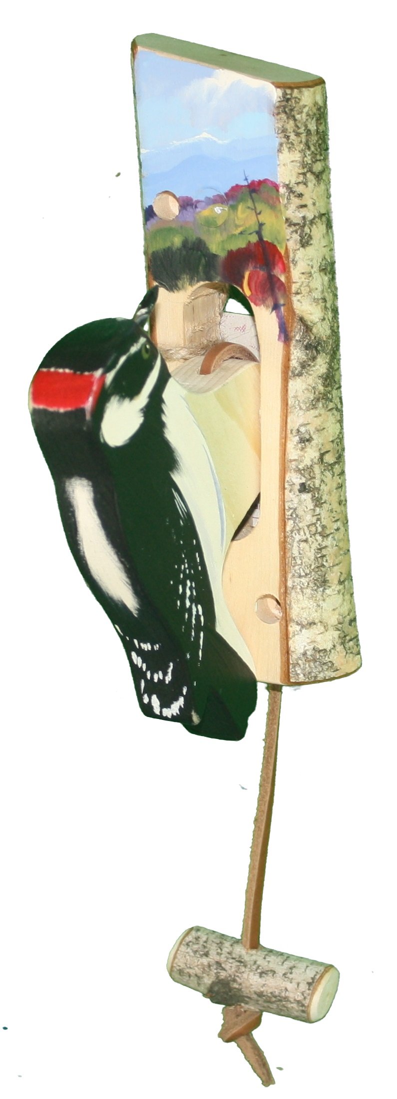 Wooden Bird Door Knockers - Downey Woodpecker