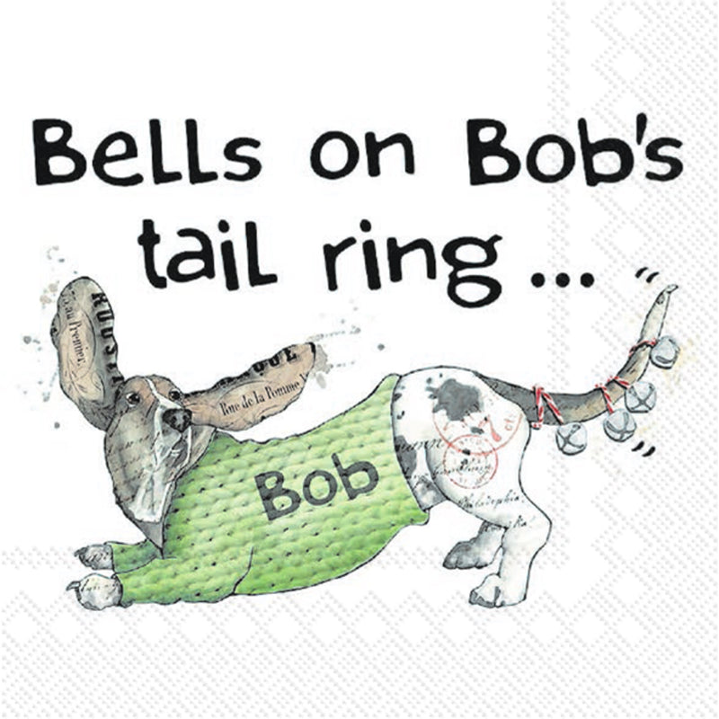 Bells On Bobs Tail - Cocktail Napkin - The Country Christmas Loft