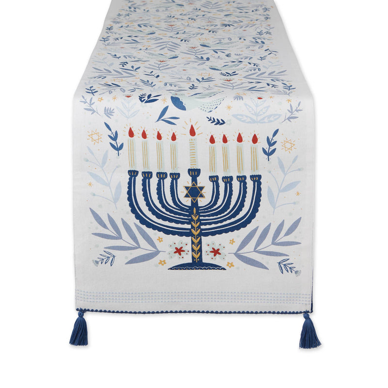 Hanukkah Menorah Embellished Table Runner - The Country Christmas Loft