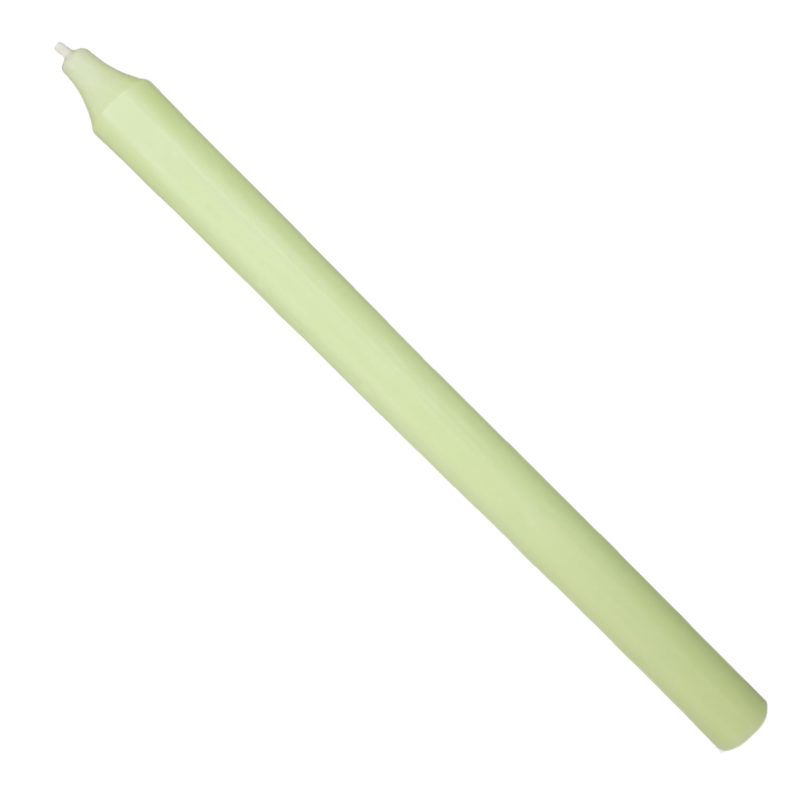 Rustic Taper Dinner Candle - 12 Inch Light Green