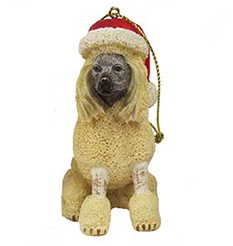 Dog in a Santa Hat Ornament - Poodle - The Country Christmas Loft