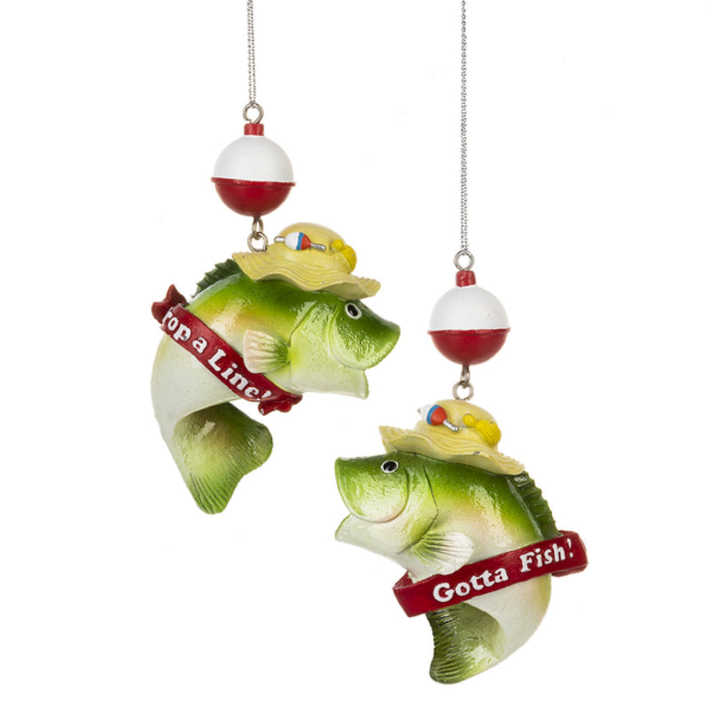 Whimsical Fishing Ornament -  Drop a Line - The Country Christmas Loft