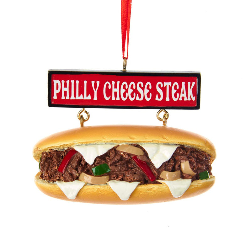 Cheese Steak Sandwich With Sign Ornament - The Country Christmas Loft