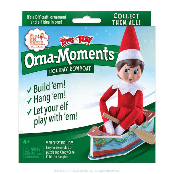 Orna-moments Scout Elf Holiday Rowboat