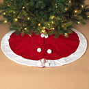 48 Inch Red Acrylic Pom Pom Tree Skirt - The Country Christmas Loft