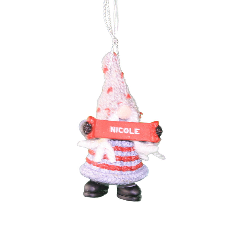Personalized Gnome Ornament (Letters J-P) - Nicole - The Country Christmas Loft