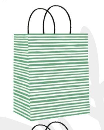 Kraft Large Christmas Gift Bag - Green Stripe - The Country Christmas Loft