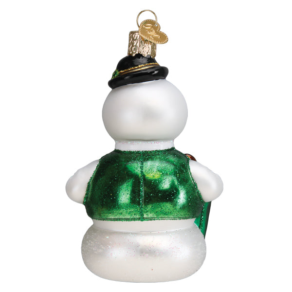 Sam The Snowman Glass Ornament
