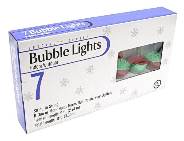 Indoor/Outdoor Bubble Light - Multicolor - 7 Piece Set - The Country Christmas Loft