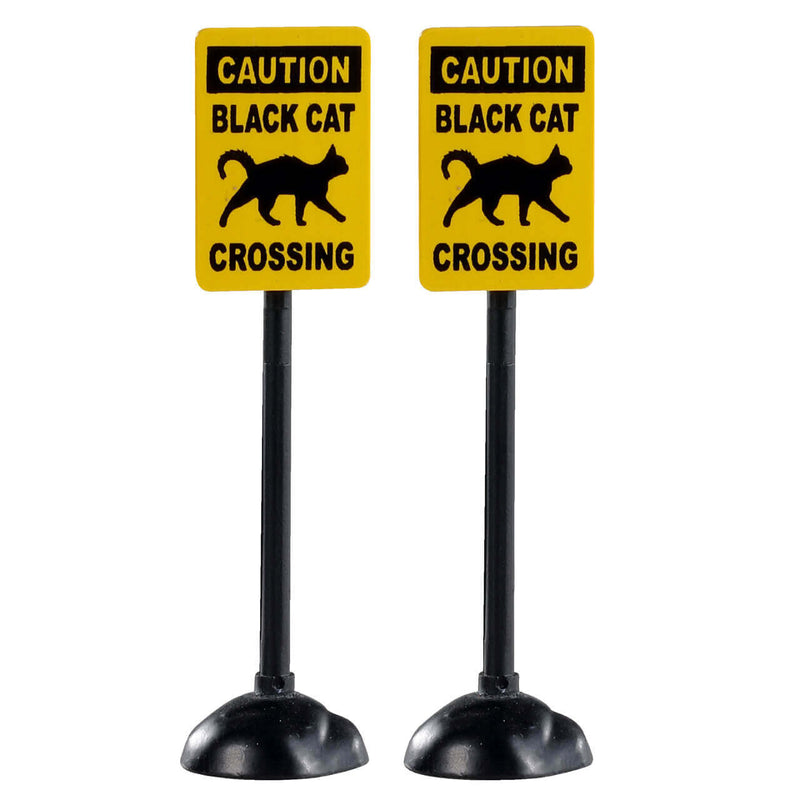 Black Cat Crossing Street Sign (Set of 2) - The Country Christmas Loft