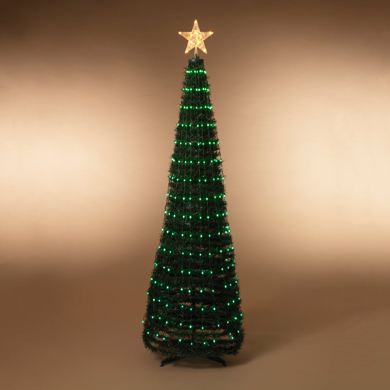 Steel Frame Pole Tree with Color Change LED Lighting - 6 Feet Tall - The Country Christmas Loft