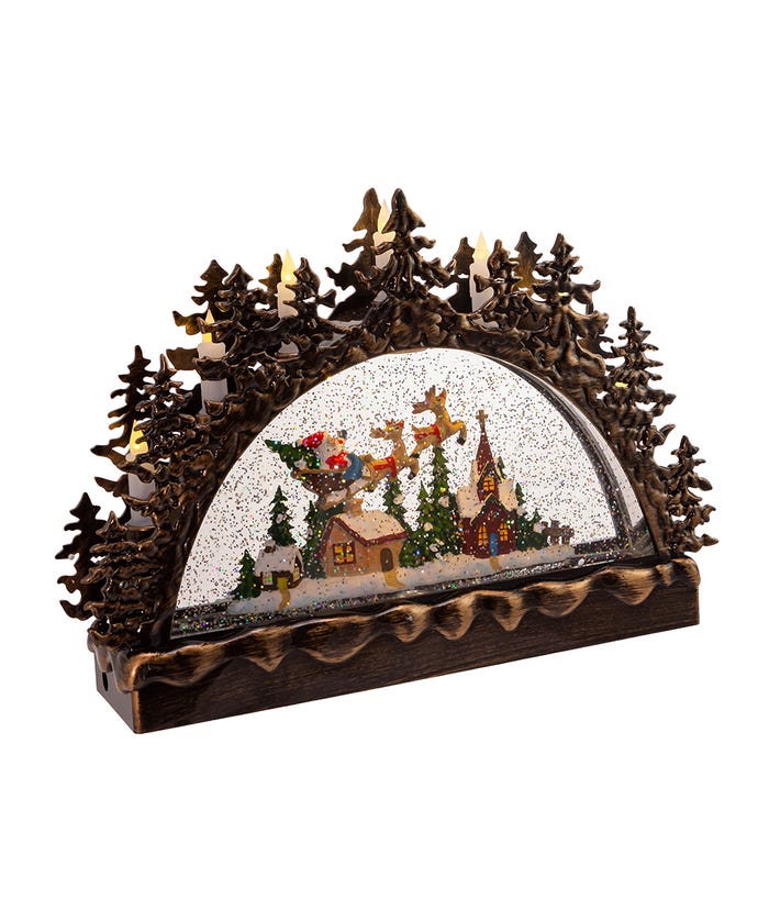 Lighted Santa and Sleigh Water Table Piece - The Country Christmas Loft