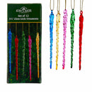 Multicolored Glass Icicle Ornaments - Set Of 12 - Christmas >> Ornaments >> Glass - by Kurt Adler