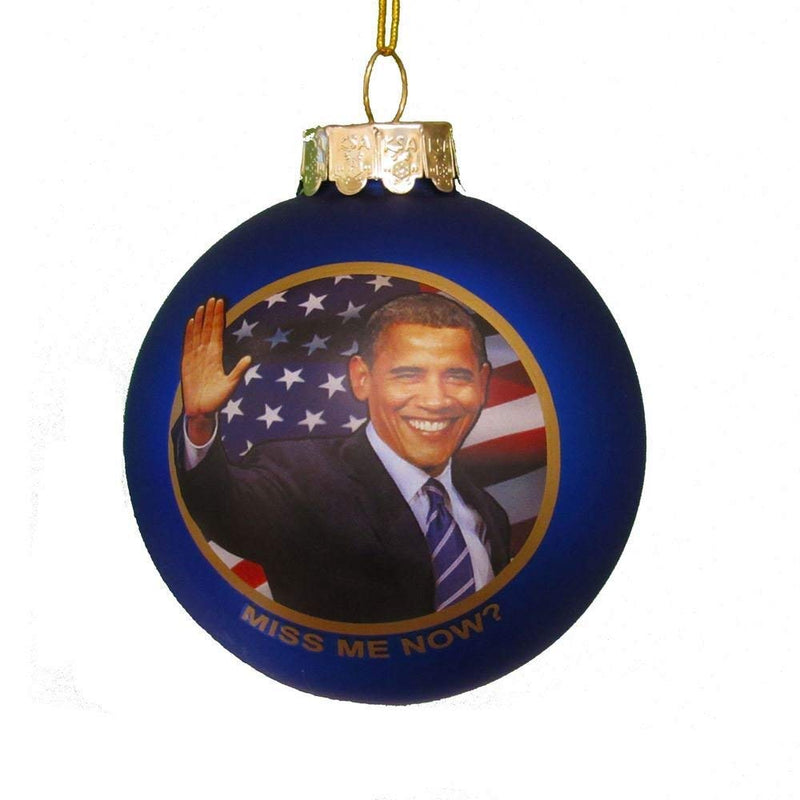 Obama Miss Me Now Glass Ball Ornament - The Country Christmas Loft