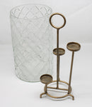 3 Level Glass Gold Candle Holder - The Country Christmas Loft
