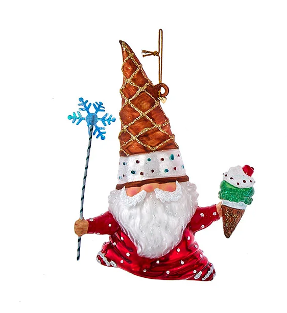 Noble Gems Glass Gnome Ornament - Ice Cream - The Country Christmas Loft