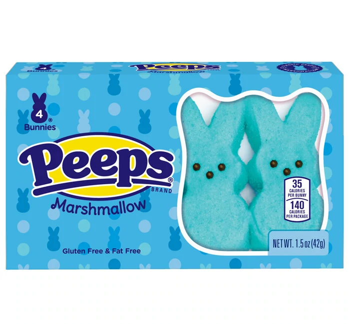 Peeps  Marshmallow Bunnies -  Blue 4 Count