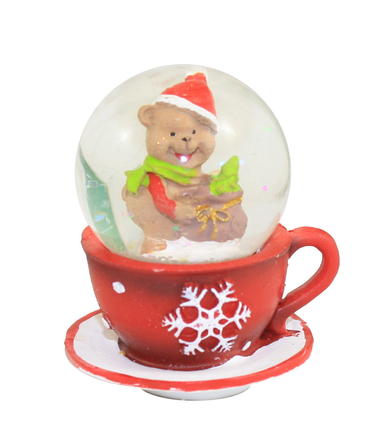 Teacup Snow Globe - Teddy Bear