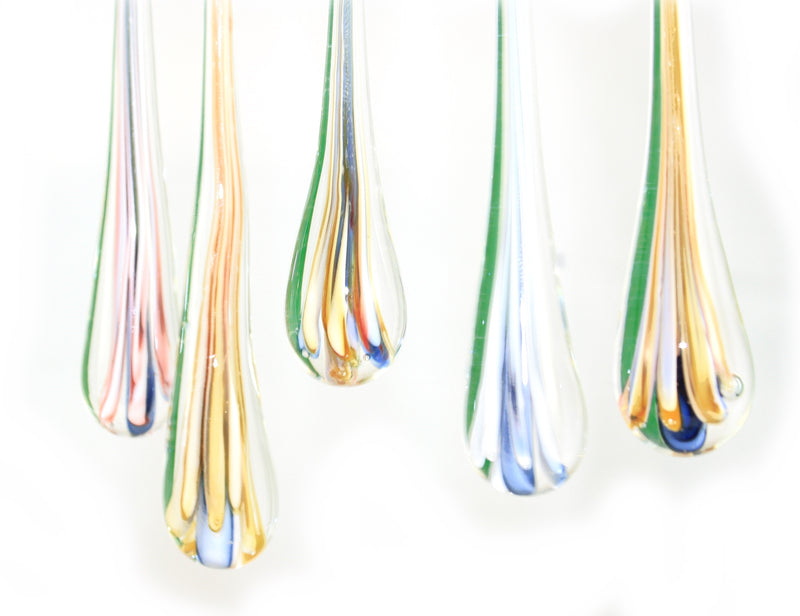 Blended color Egyptian Glass Teardrops - 5 piece Set