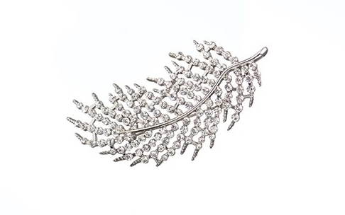 3 Inch Feather Pin - Zinc - Silver - The Country Christmas Loft