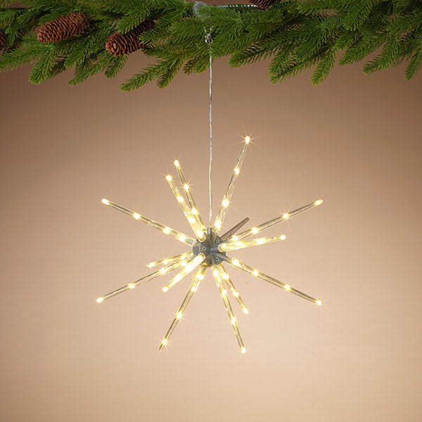 14 Inch Lighted Star Burst Ornament - Warm White - The Country Christmas Loft