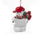 Snow Kid Ornament -  Girl - Striped Hat - The Country Christmas Loft