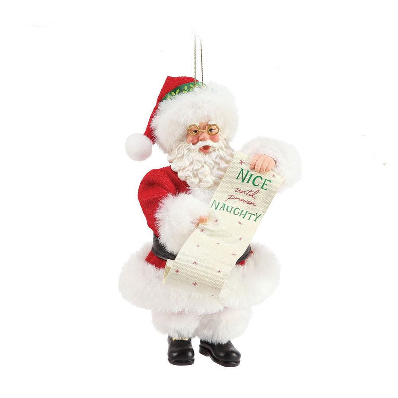 Santa with Naughty/Nice list Ornament - The Country Christmas Loft
