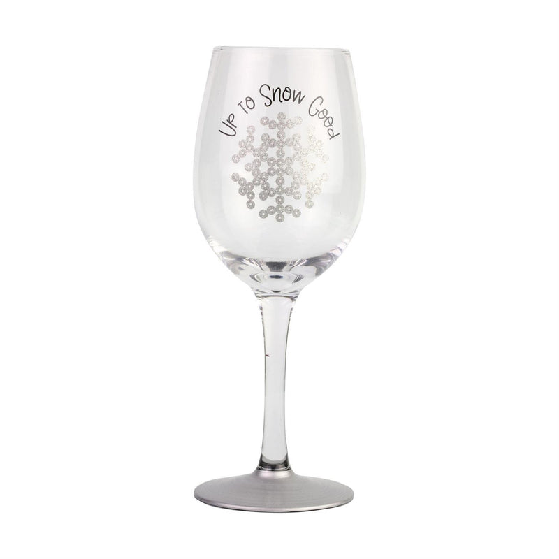 Up To Snow Good Wine Glass - The Country Christmas Loft