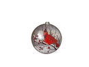 Glass Cardinal Disk Snow Filled Ornament - Style
