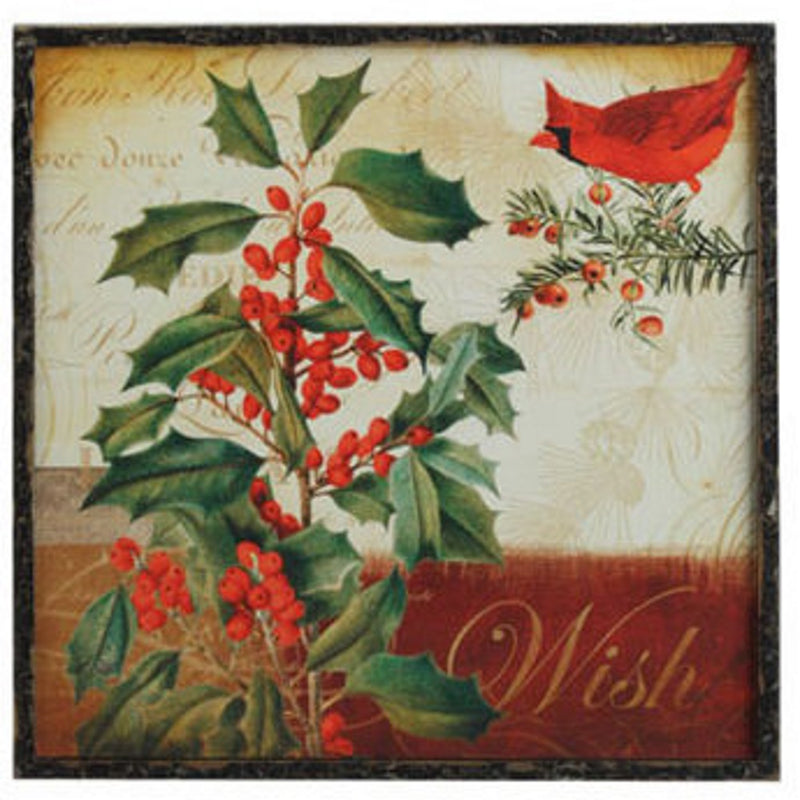 14 inch Wooden Cardinal Print - - The Country Christmas Loft