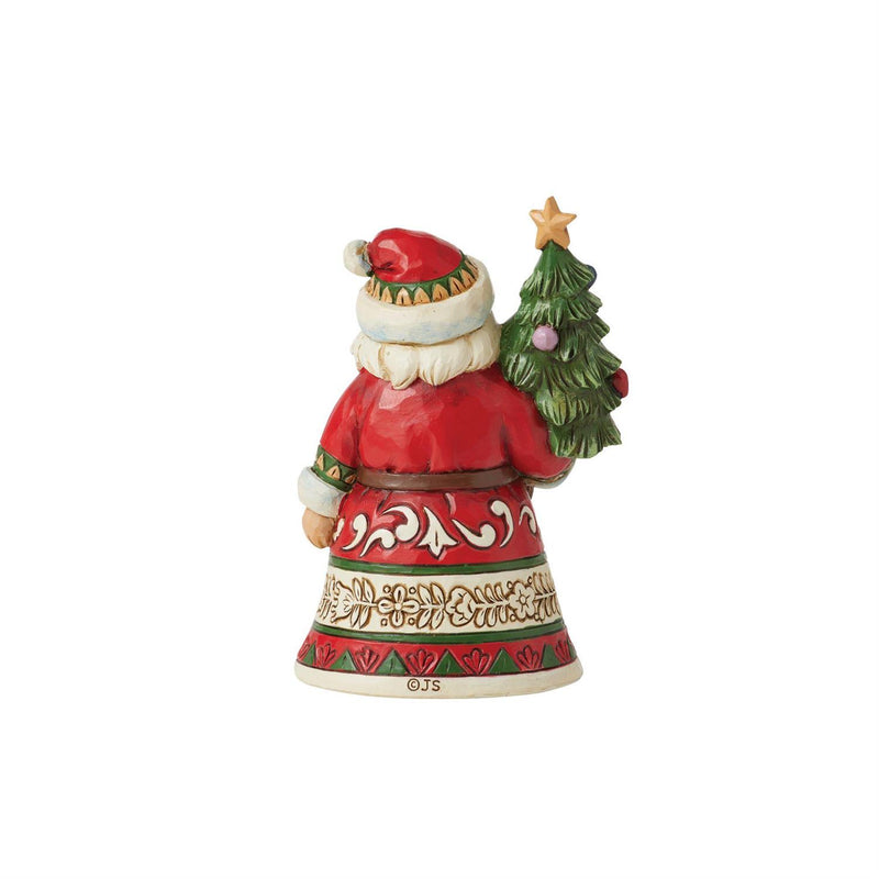 Heartwood Creek Mini Santa Holding Tree Figurine - The Country Christmas Loft