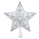 White and Silver Star Treetop - 13 Inch - The Country Christmas Loft