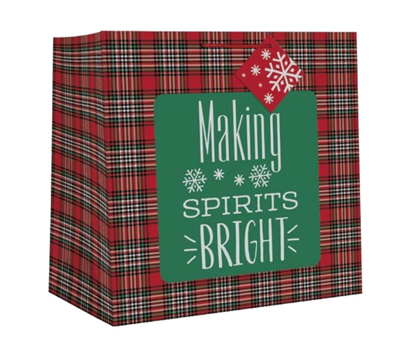 Square Jumbo Gift Bag -  Spirits Bright - The Country Christmas Loft