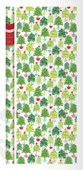 Premium Holiday Roll Wrap - 80 Square Feet - Contemporary Trees