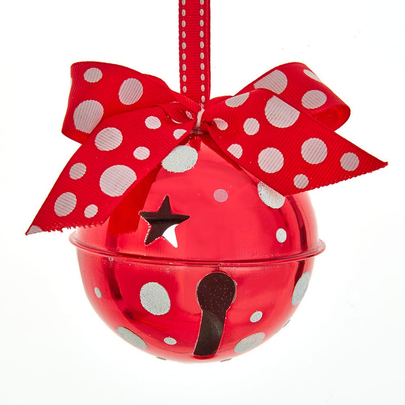Red and White Polka Dot Bell Ornament - The Country Christmas Loft