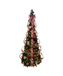 5 Foot Pre-Lit Red and White Collapsible Decorated Tree - The Country Christmas Loft