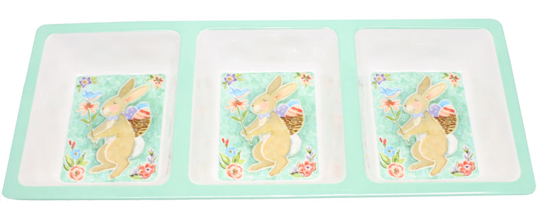 Joy Of Easter 3 Section Relish Tray - The Country Christmas Loft