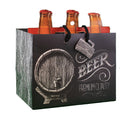 Heavyweight 6-pack Gift Bag -  Rustic Beer Keg - The Country Christmas Loft