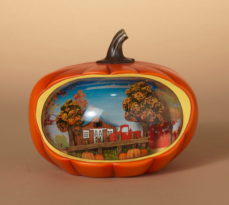 Lighted Spinning Water Globe Harvest Pumpkin - The Country Christmas Loft
