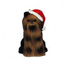 Dog in a Santa Hat Ornament - Yorkshire Terrier - The Country Christmas Loft