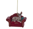 Cat On Red Sofa Ornament - - The Country Christmas Loft