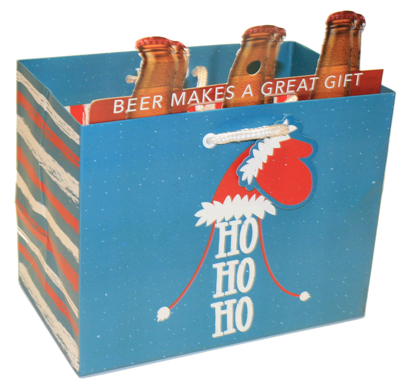 Bottle Gift Bag - Ho Ho Ho Hat - The Country Christmas Loft