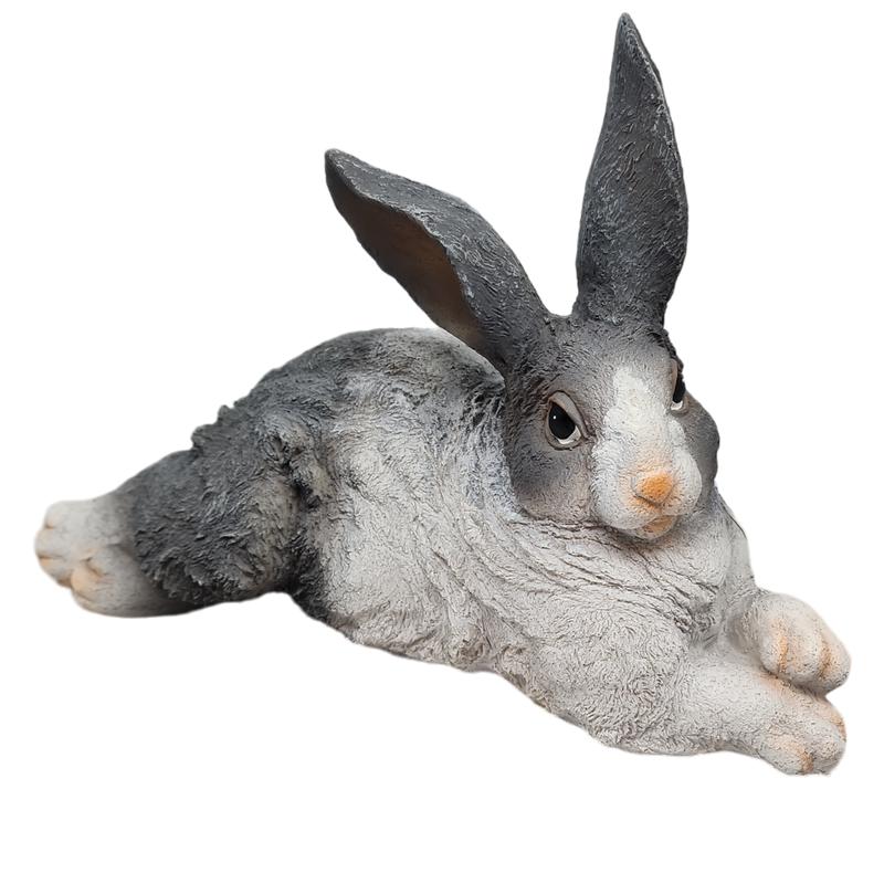 Grey and White Bunny Figurine -