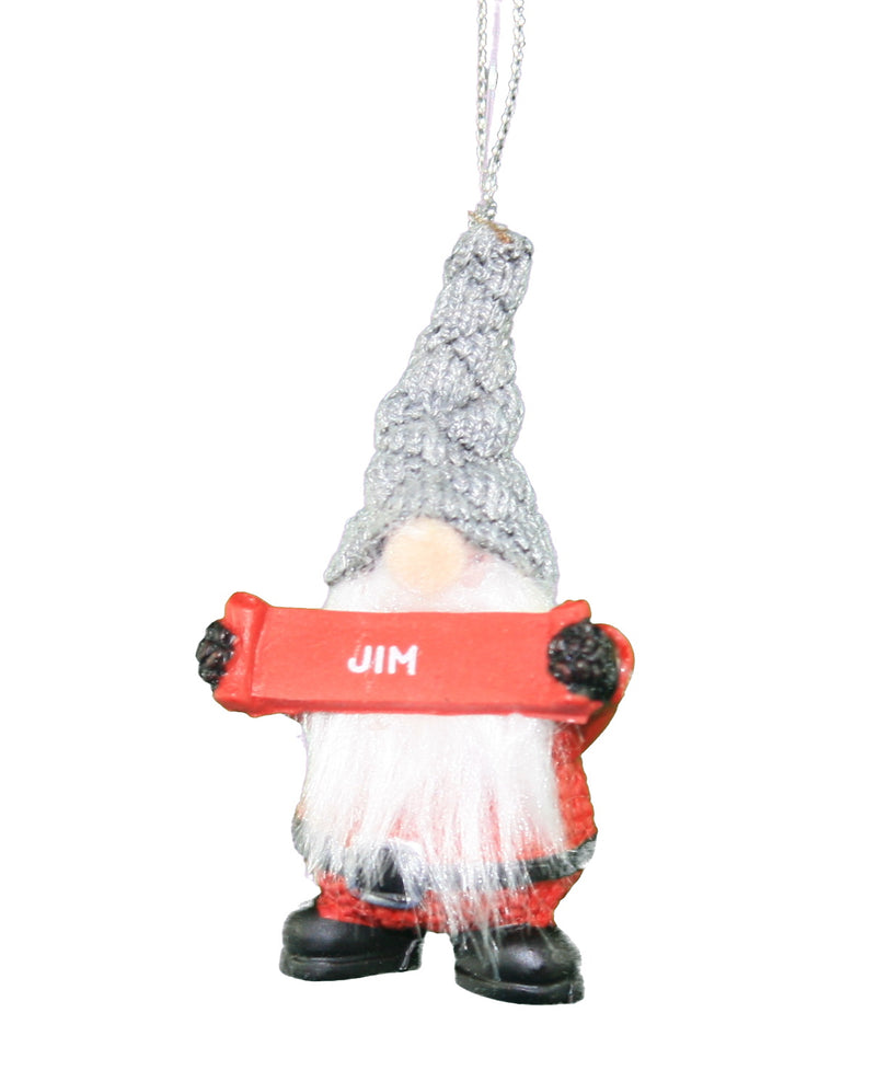 Personalized Gnome Ornament (Letters J-P) - Jim - The Country Christmas Loft