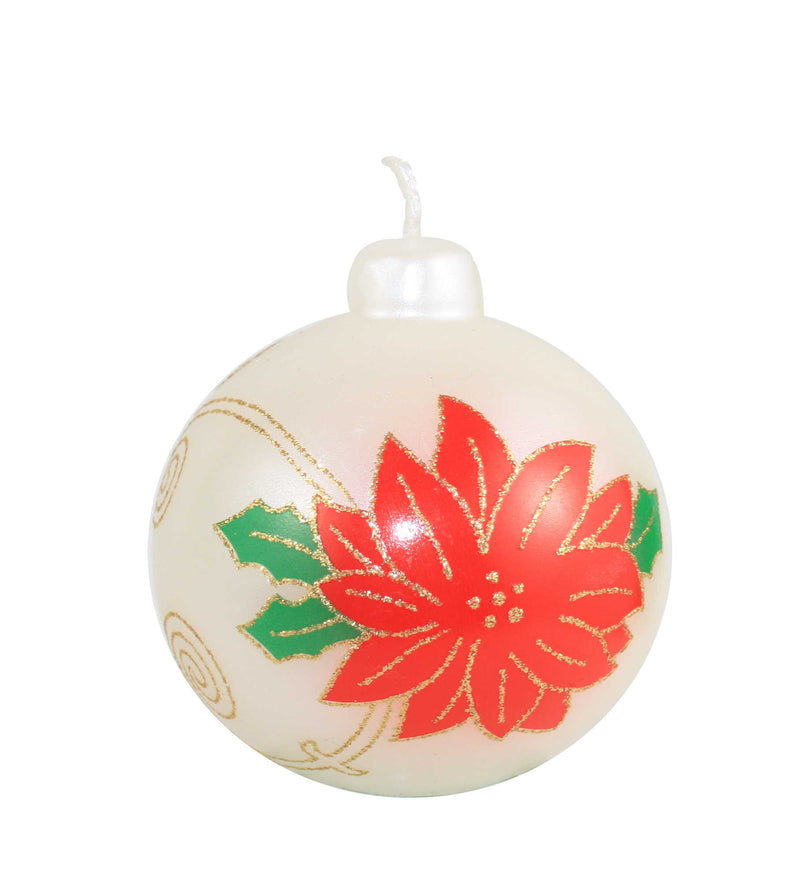 Poinsettia Design Ornament Candle - The Country Christmas Loft