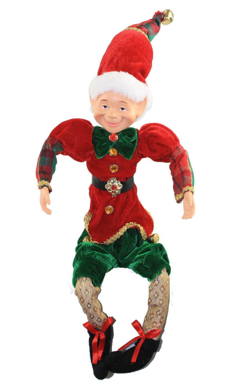 16 Inch Holiday Elf Figurine - Red - The Country Christmas Loft