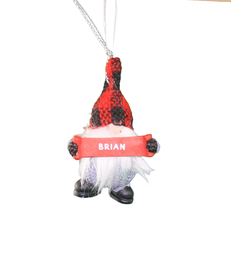 Personalized Gnome Ornament (Letters A-I) - Brian - The Country Christmas Loft