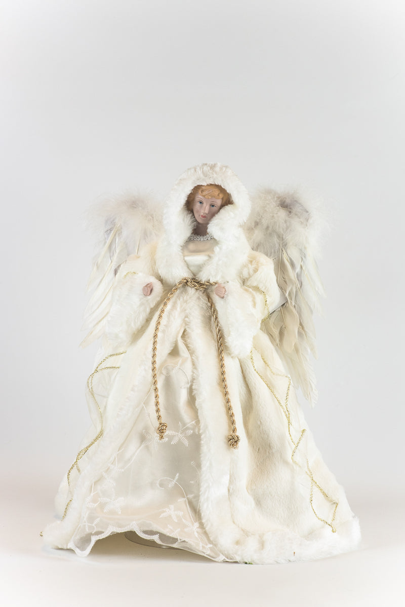 Angel Tree Topper - Gold/White - 16 Inch - The Country Christmas Loft